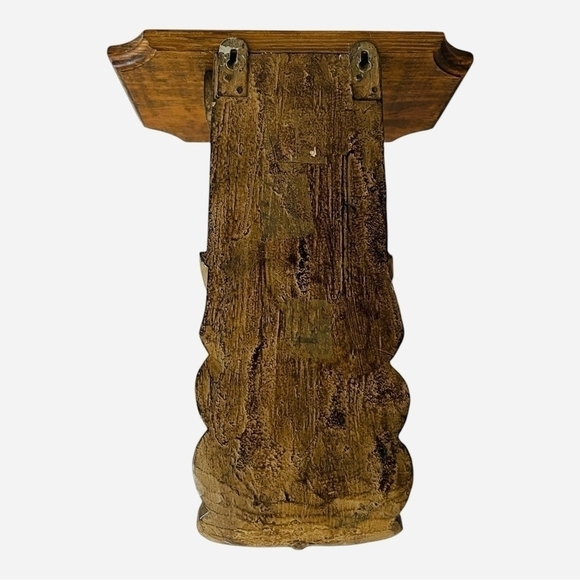 Vintage Set of 2 Drapery Sconce Pair of Rustic Brown Candle Holders Wall Decor - Picture 6 of 6